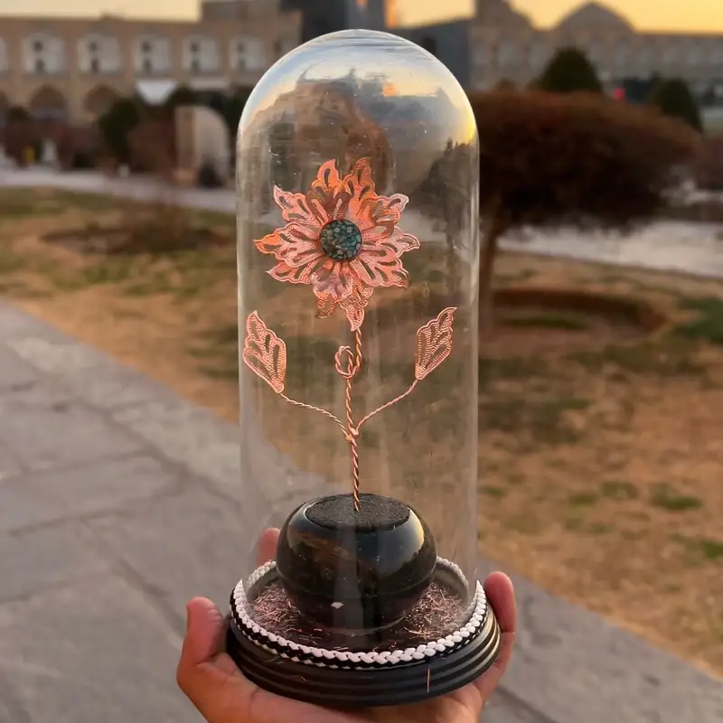 گل مسی فیروزه کوبی شده