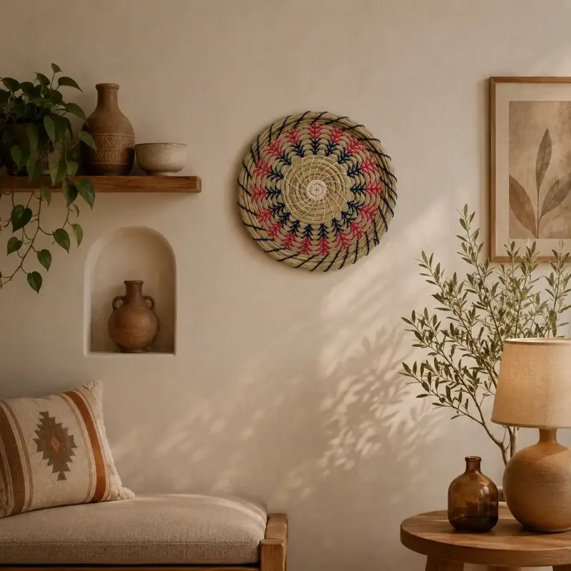 دیوارکوب حصیری دست ساز